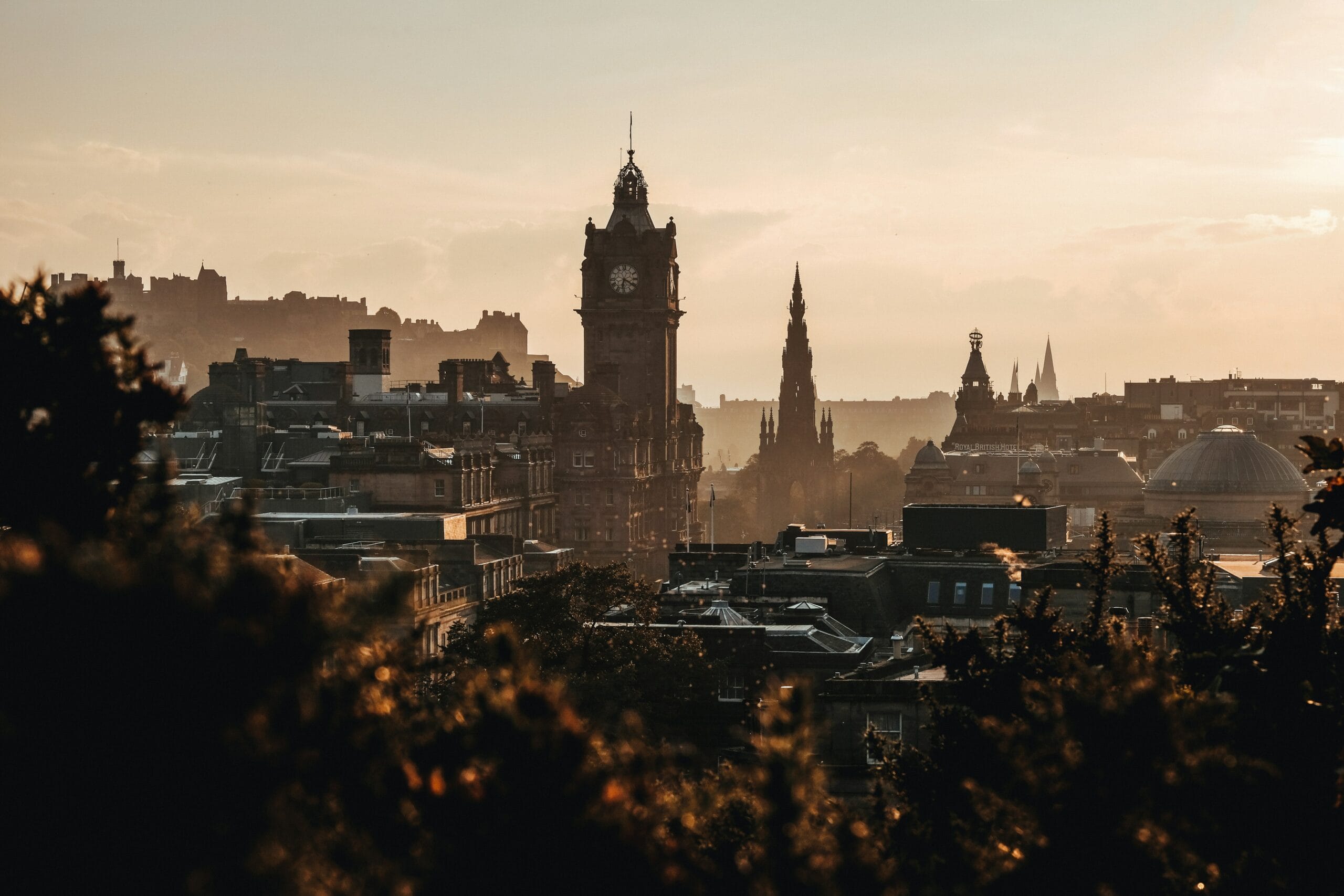 Edinburgh New Town Georgian street and winter light