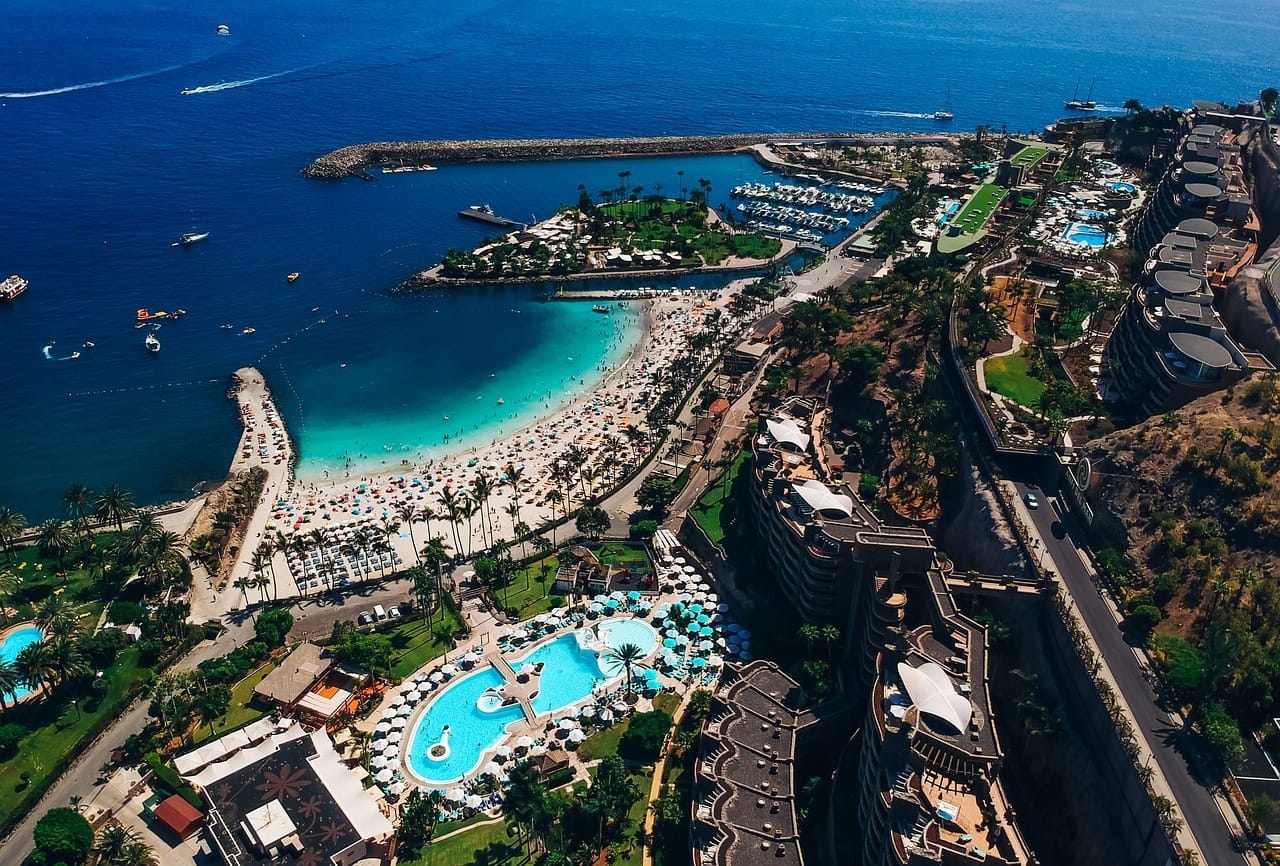 Gran Canaria winter sun coastline and resort pools