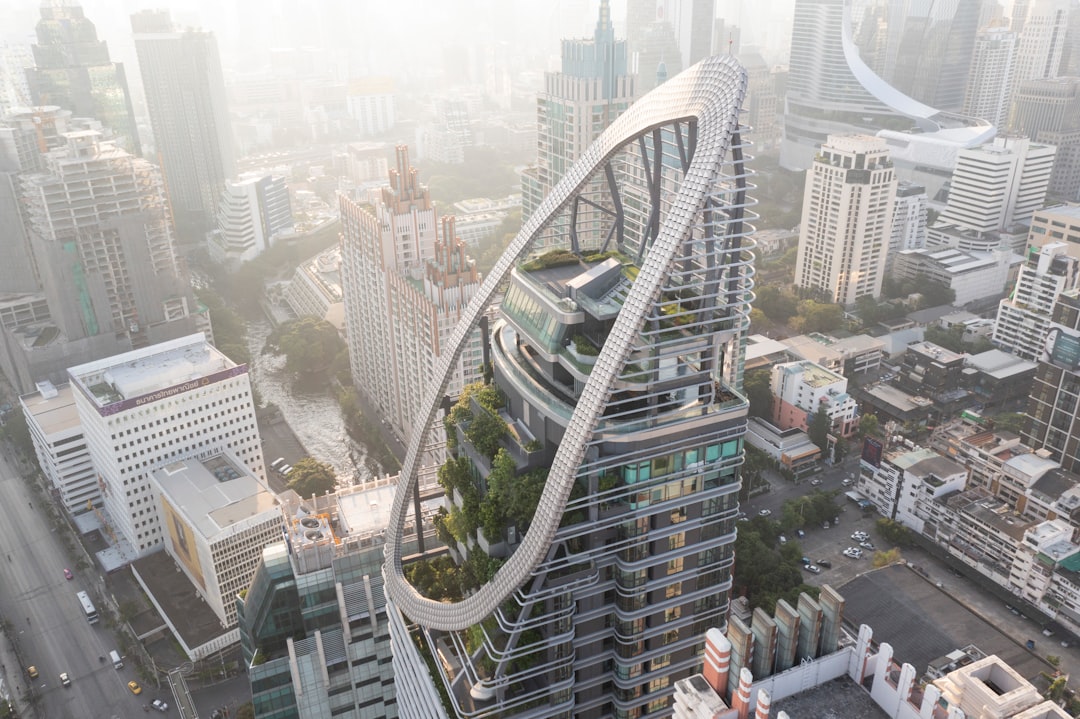 a bridge over a city