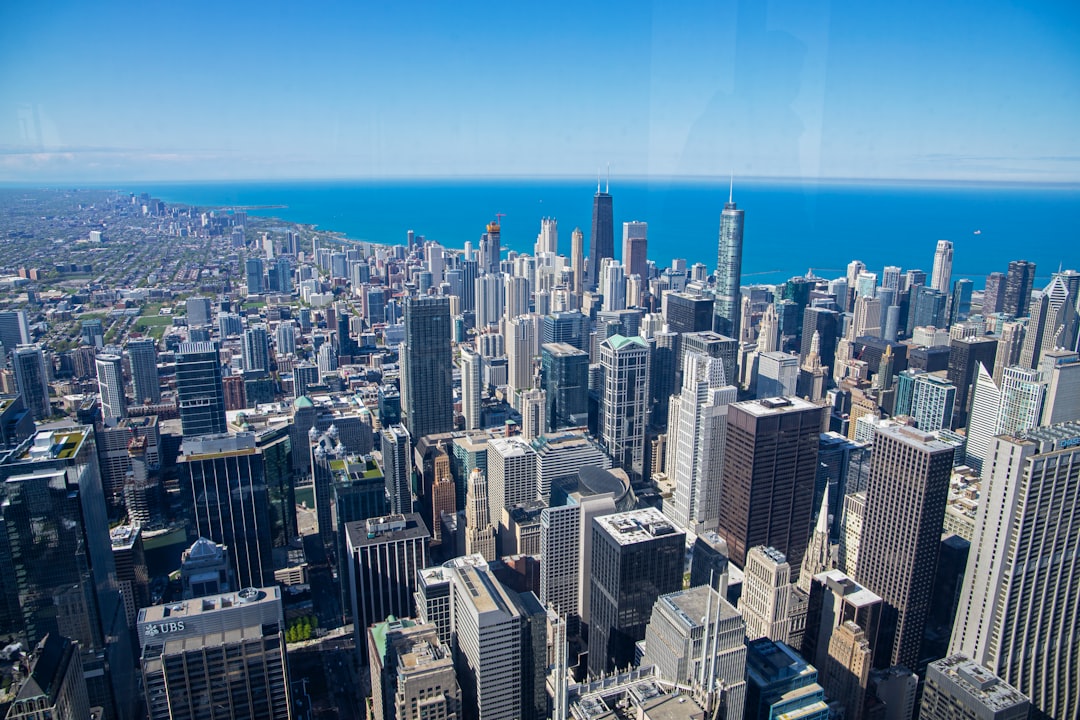 a view of a city from the top of a skyscraper