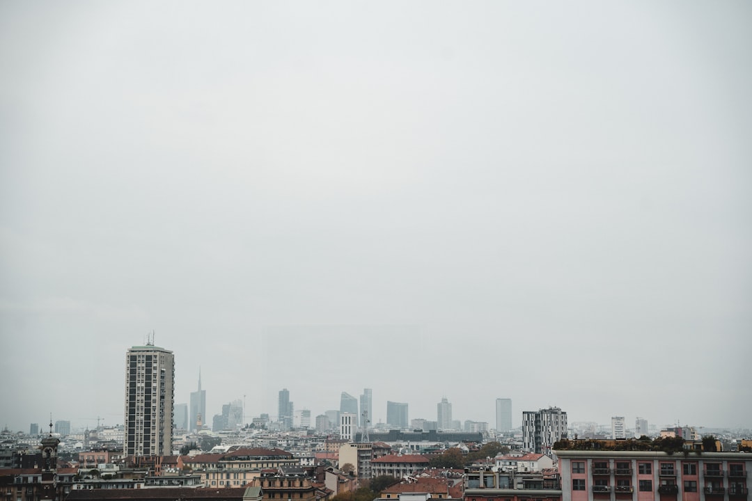 a city skyline with buildings