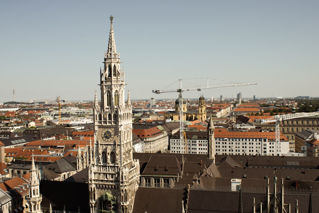 a clock tower in a city